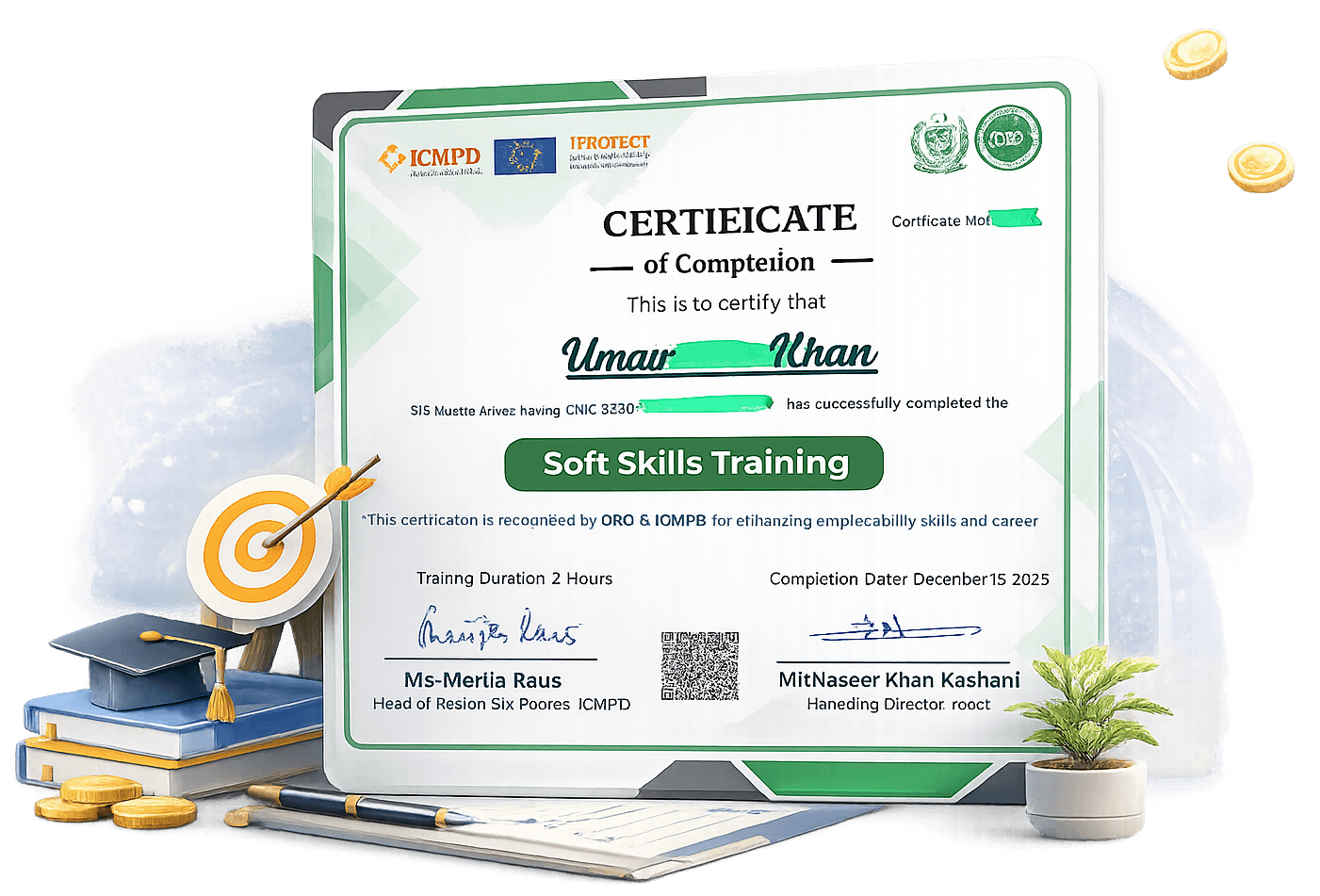 Soft Skills Training Certificate - Certificate of Completion recognized by OEO & ICMPD